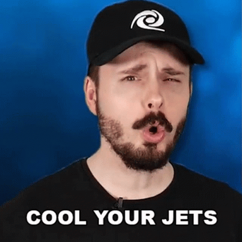 the words cool your jets are in a black hat