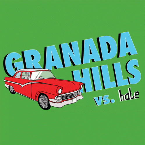 the word granada hills on a green background