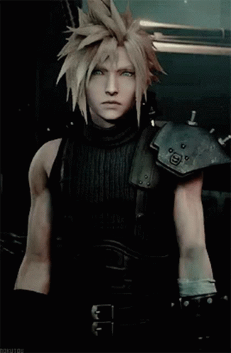 the character of the video game final fantasy has many hair style and armor