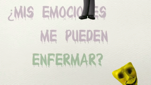 there is an animated picture with words in spanish and english