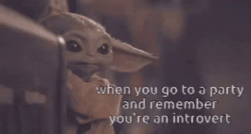 a baby yoda staring into a doorway with a quote written on the side
