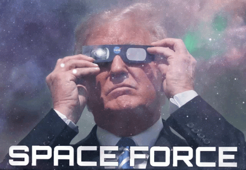 a man holds up his head with a pair of hands as he sees space force