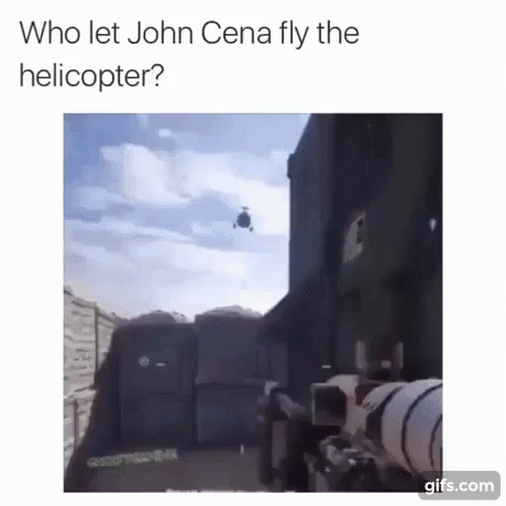 a screens from the video game who let john cena fly the helicopter?