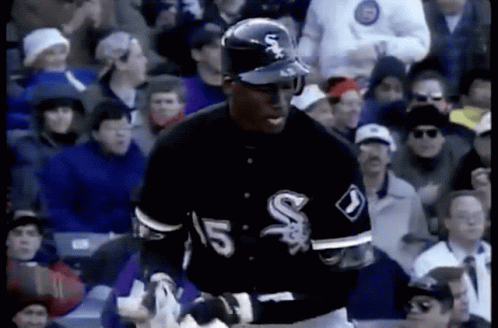 a player for the chicago white sox is running in to the stands