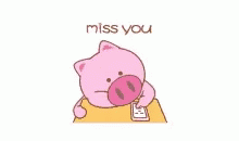 an animated illustration with a phone saying miss you