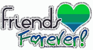 the logo for friend forever with a heart in the background