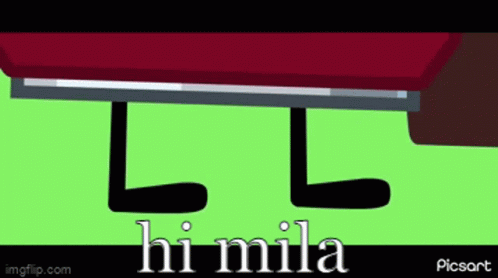 the word hi -mia is over a picture of a blue piano