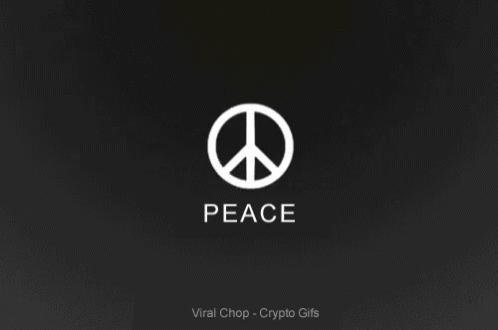 a black background with white peace symbol