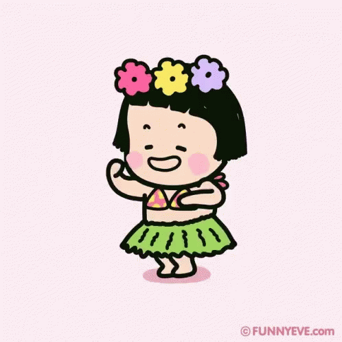 the girl with flowers in her hair is dancing