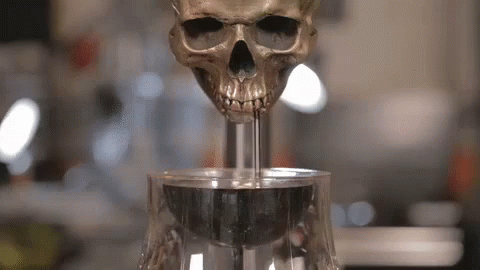 a skull statue that is made out of glass