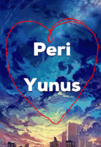 a heart with the word peri yunnus painted in it