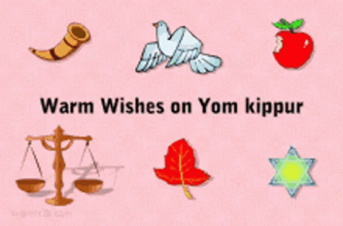 a set of different images with text that reads warm wishes on yom kippur