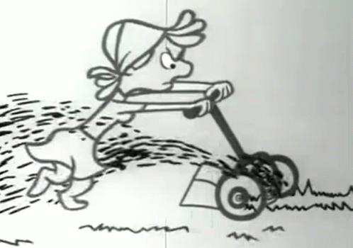 the drawing depicts a child riding a tricycle in an animation