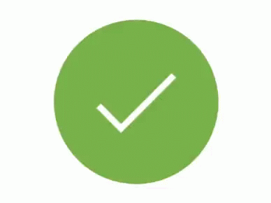 the green check mark on the circle of a round