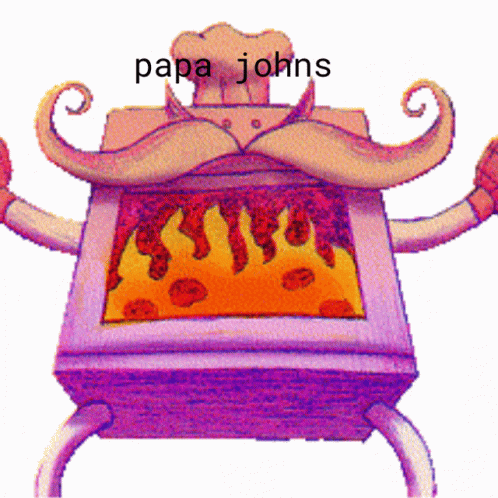 an abstract picture of a computer monitor with words papa johns