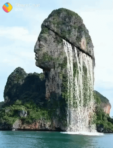 a statue is being created using an image of water