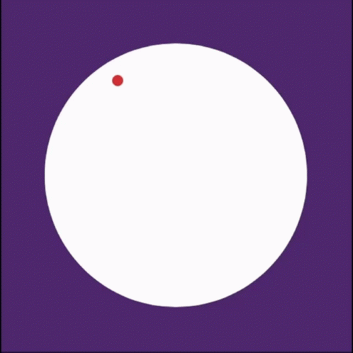 a large white round with a purple background