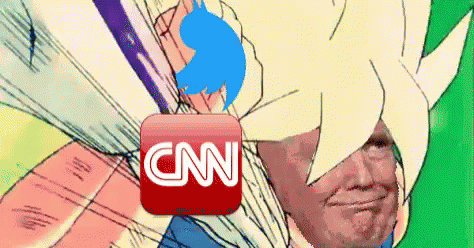 a cartoon depicting the words cnn over a man's face
