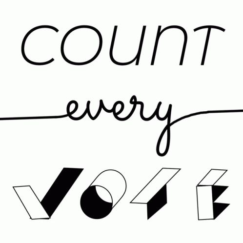 the word'count every vote'on white paper with black lettering