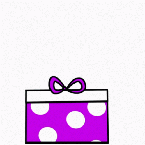 an illustration of a pink gift box with polka dots