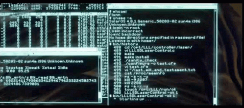 a computer screensaver with text in the background