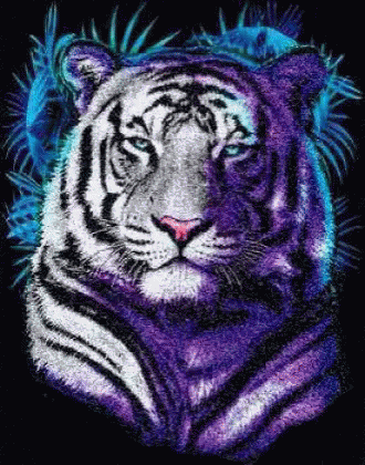 the drawing of a tiger is done with colored crayons