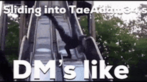 a video showing an image of someone riding an escalator