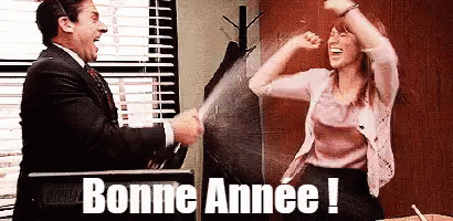 a man and a woman in a tv ad with the words'born in 2007, bonne anee '