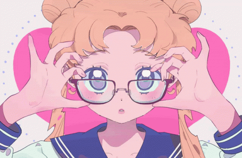 a drawing of a  with glasses covering her eyes