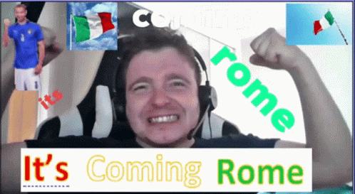a man in a chair with headphones on, is shown in an image with words, and pictures above it that say it's coming home