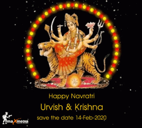 the avatar of lord navresh on the front cover of this poster is of the hindu goddess