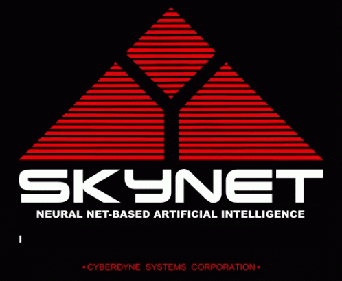 the skynnet logo on a black background