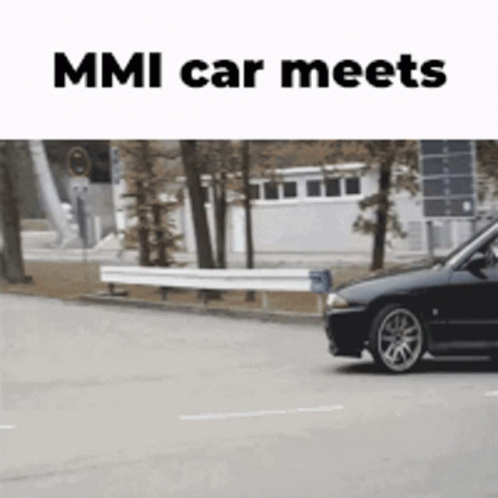 a bmw is shown with the words mmi car meets in black