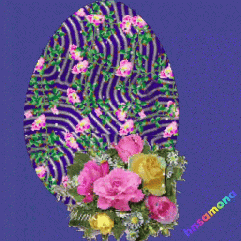 a large floral arrangement made with many colors