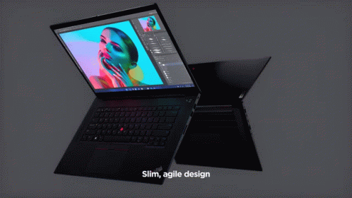 a black laptop that is open and displaying the same image