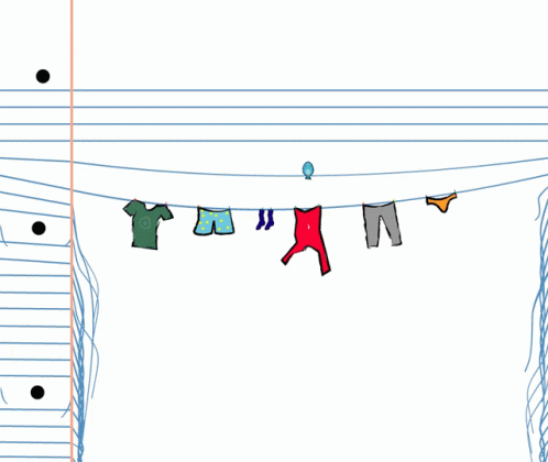 the clothes are hanging out on a line next to electrical wires