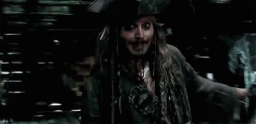 this is a fake pirate wearing eye make up