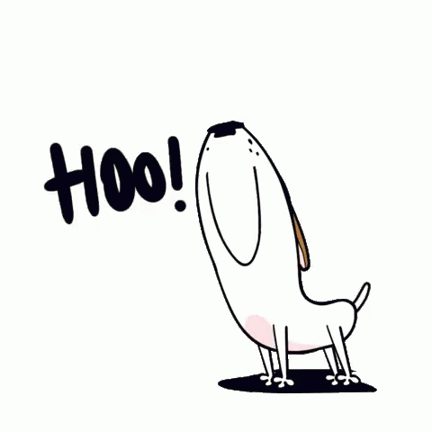 a drawing of a dog standing with its mouth open