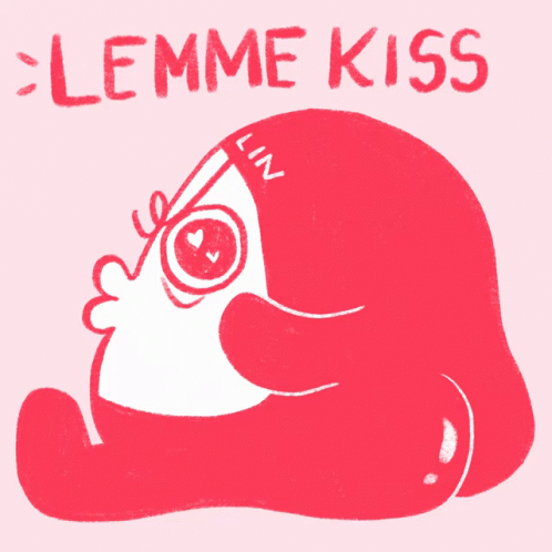 an illustrated drawing with the words'le meme kiss '