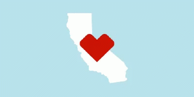 california with heart shape drawn on it