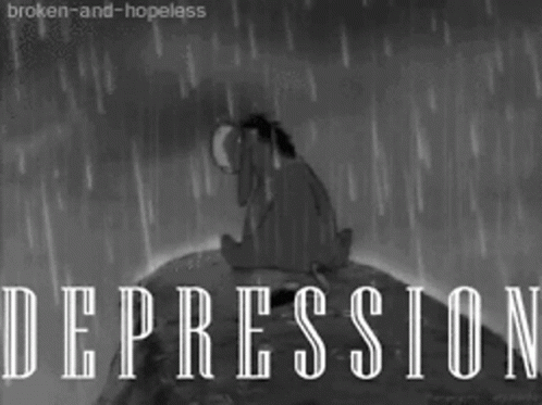 a black and white picture with text that reads depression