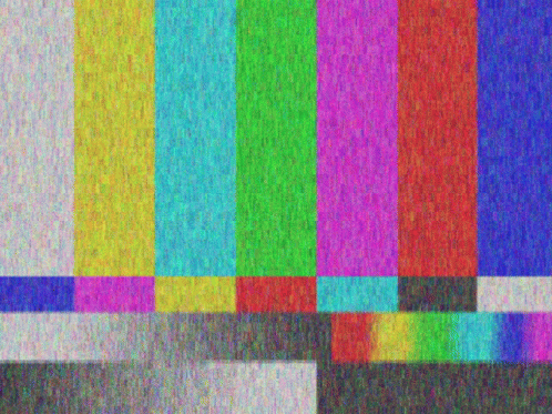 the multicolored squares of television color bars