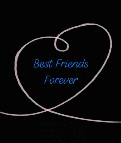 a heart that has the words best friends forever