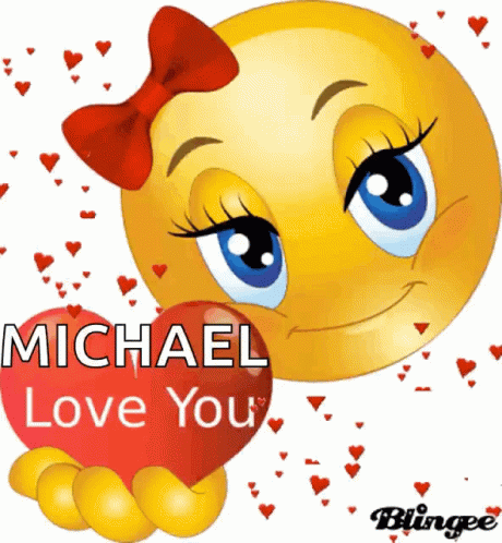 a blue heart with the words michael love you