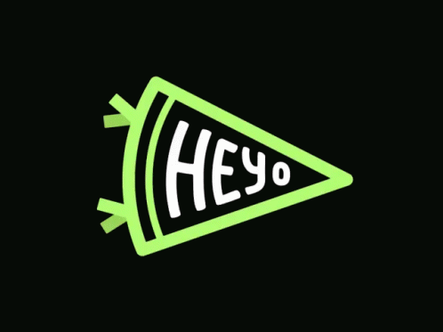 a green neon sign that reads hey