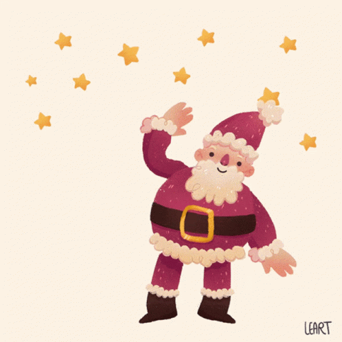 an image of a purple santa claus with stars