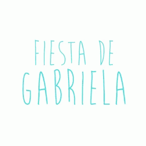 the words fiesta de gabrilla in yellow on white
