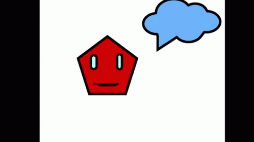 a computer graphic depicts an image of a cartoon house with an angry looking face