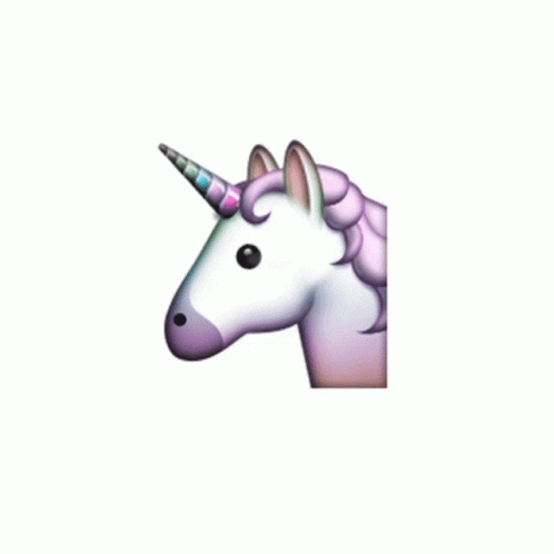 the unicorn face has a white tail
