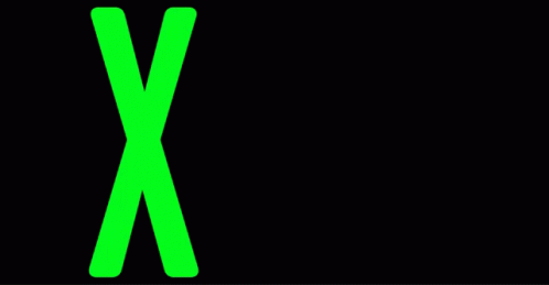 the neon green x symbol is glowing in the dark